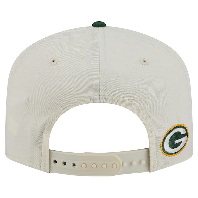 Men's New Era Cream Green Bay Packers Script 19TWENTY Adjustable Hat
