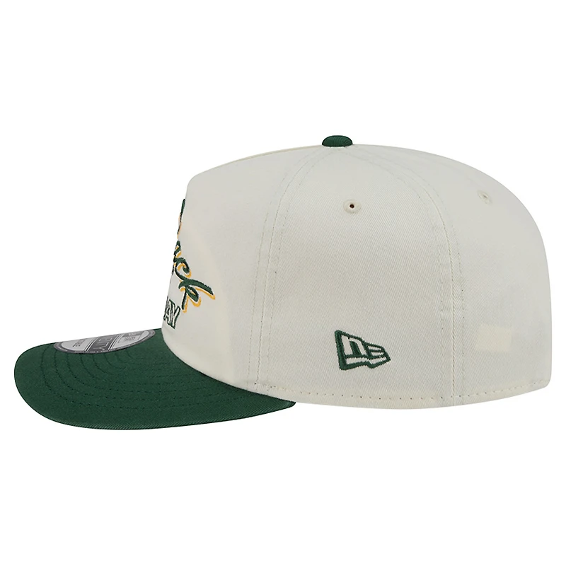 Casquette ajustable New Era crème Green Bay Packers Script 19TWENTY pour homme
