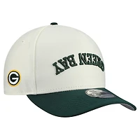 Casquette snapback New Era crème Green Bay Packers pour homme, modèle Upside Down 9FIFTY.