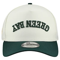 Men's New Era  Cream Green Bay Packers Upside Down 9FIFTY A-Frame Snapback Hat
