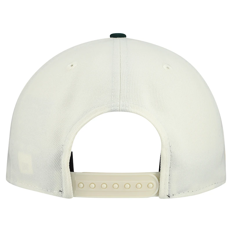 Men's New Era Cream Green Bay Packers Upside Down 9FIFTY A-Frame Snapback Hat