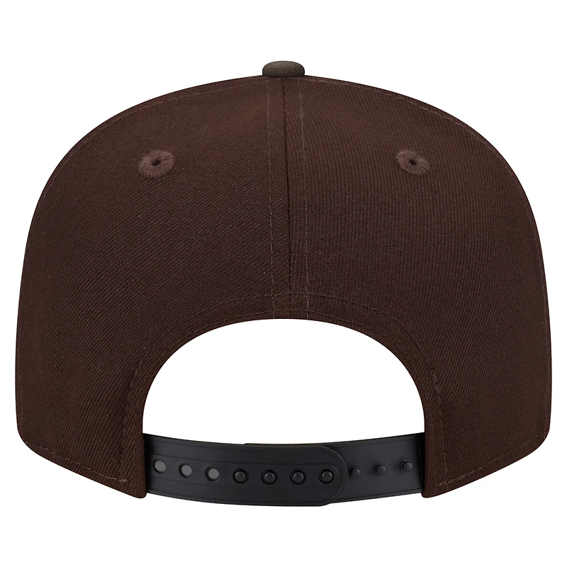 Casquette snapback New Era 9FIFTY Green Bay Packers marron foncé, motif camouflage bois brûlé