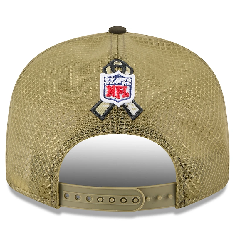 Men's New Era  Dark Green Green Bay Packers 2025 Salute to Service Split Panel 9FIFTY Snapback Hat