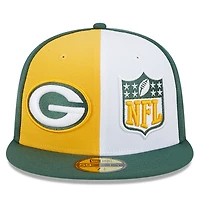 Men's New Era  Gold/Green Green Bay Packers 2023 Sideline 59FIFTY Fitted Hat