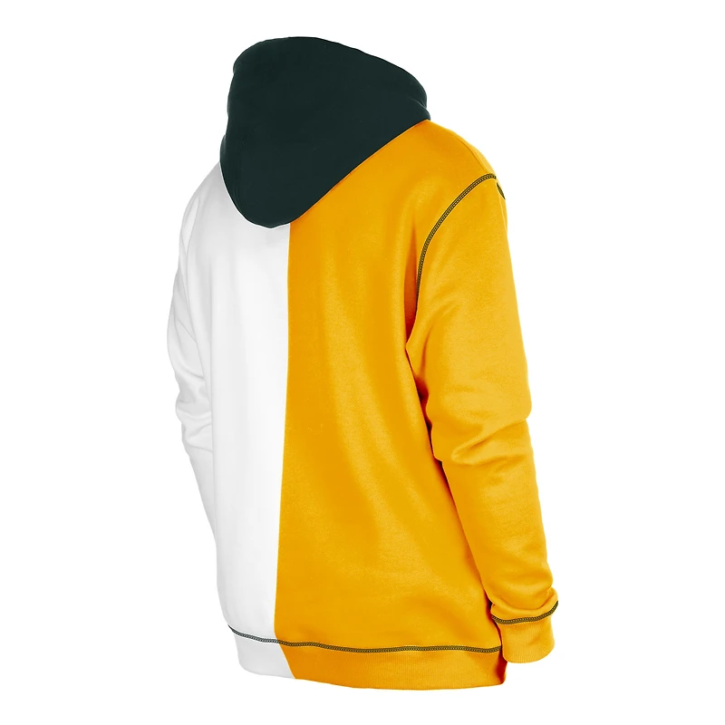 Sweat à capuche enfiler raglan Third Down Split Green Bay Packers New Era pour homme, or/blanc