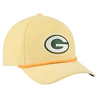 Men's New Era Gold Green Bay Packers Cord Corduroy 9FORTY A-Frame Adjustable Hat