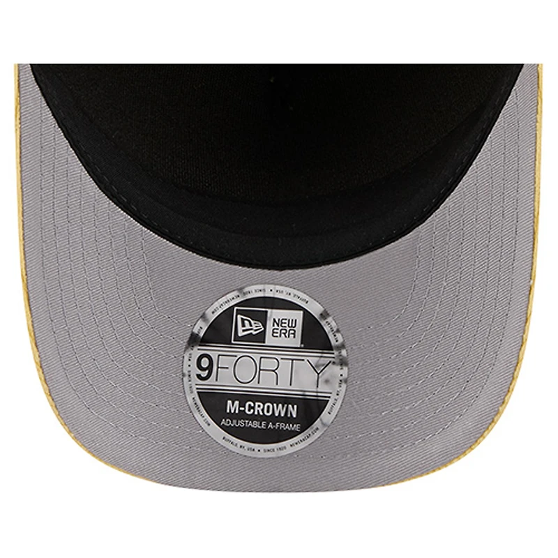 Men's New Era Gold Green Bay Packers Cord Corduroy 9FORTY A-Frame Adjustable Hat