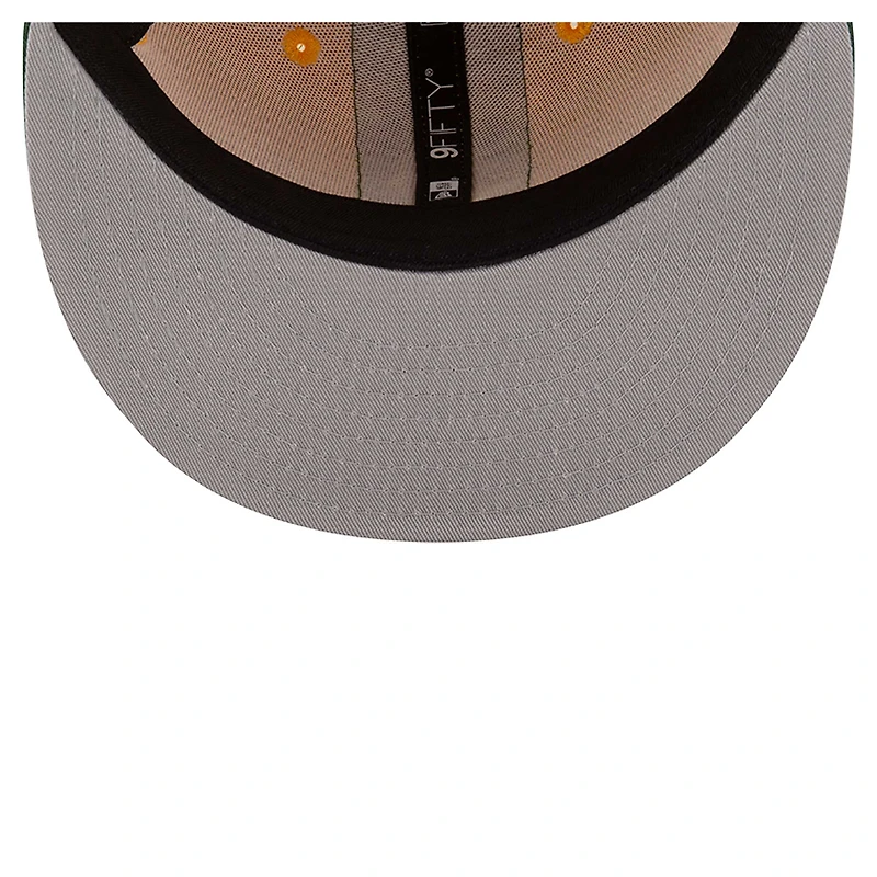 Men's New Era Gold Green Bay Packers Helmet 9FIFTY Snapback Hat