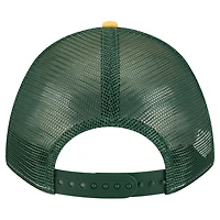 Casquette ajustable New Era Gold Green Bay Packers Linear A-Frame 9FORTY pour homme