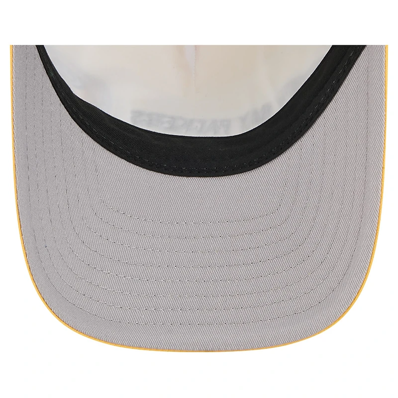 Casquette ajustable New Era Gold Green Bay Packers Linear A-Frame 9FORTY pour homme