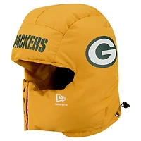 Men's New Era  Gold Green Bay Packers Puffer Balaclava