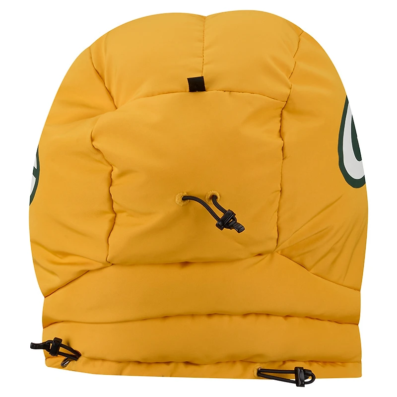 Men's New Era  Gold Green Bay Packers Puffer Balaclava