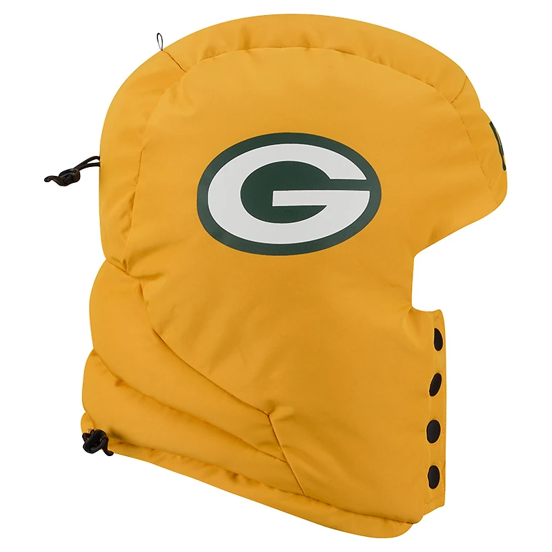 Men's New Era  Gold Green Bay Packers Puffer Balaclava