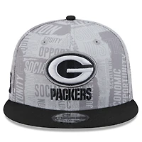 Casquette Snapback 9FIFTY New Era pour hommes, gris/noir, Green Bay Packers Inspire Change