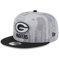 Casquette Snapback 9FIFTY New Era pour hommes, gris/noir, Green Bay Packers Inspire Change