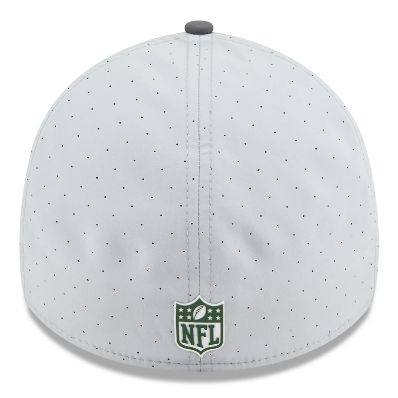 Men's New Era Gray/Graphite Green Bay Packers 2025 NFL Training Camp 39THIRTY Flex Hat