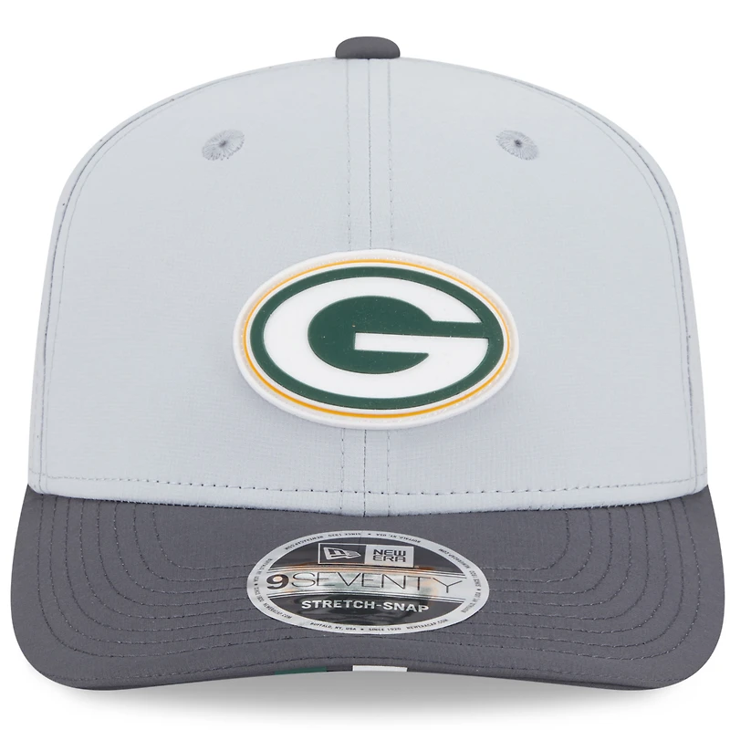 Men's New Era  Gray/Graphite Green Bay Packers 2025 NFL Training Camp 9SEVENTY Adjustable Hat