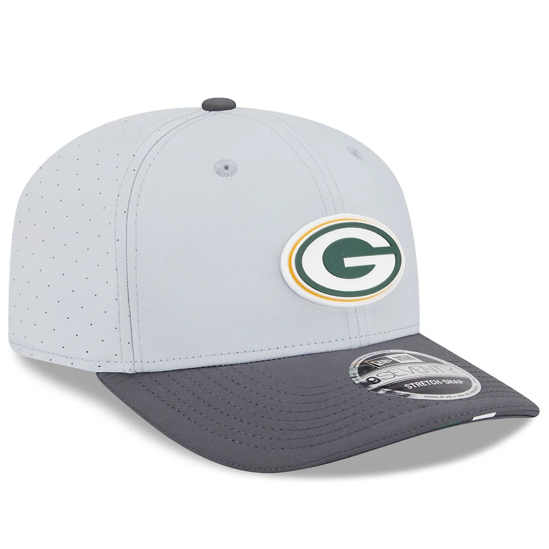 Men's New Era Gray/Graphite Green Bay Packers 2025 NFL Training Camp 9SEVENTY Adjustable Hat