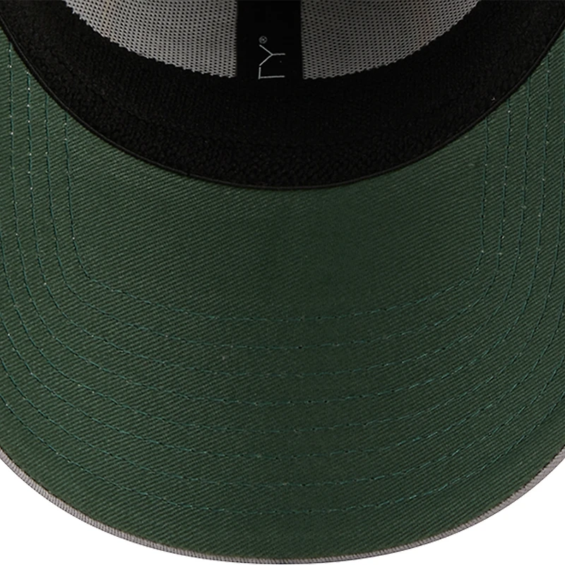 Men's New Era Gray/Green Green Bay Packers Pipe 39THIRTY Flex Hat