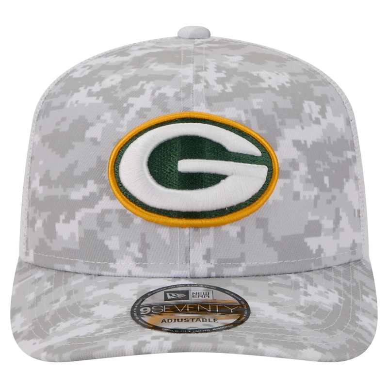 Men's New Era Gray Green Bay Packers 2025 Salute to Service Fan Pack 9SEVENTY Adjustable Hat