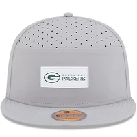Casquette snapback 9FIFTY grise à panneau fendu des Green Bay Packers 2025 de New Era pour homme
