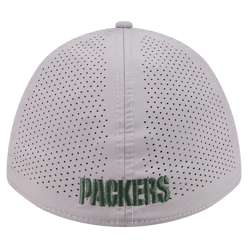 Men's New Era Gray Green Bay Packers 39THIRTY M-Crown Flex Fit Hat