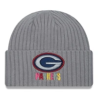 Bonnet en tricot à revers multiples New Era pour hommes, gris Green Bay Packers Color Pack