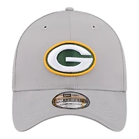 Men's New Era  Gray Green Bay Packers Perforated 39THIRTY Flex Hat