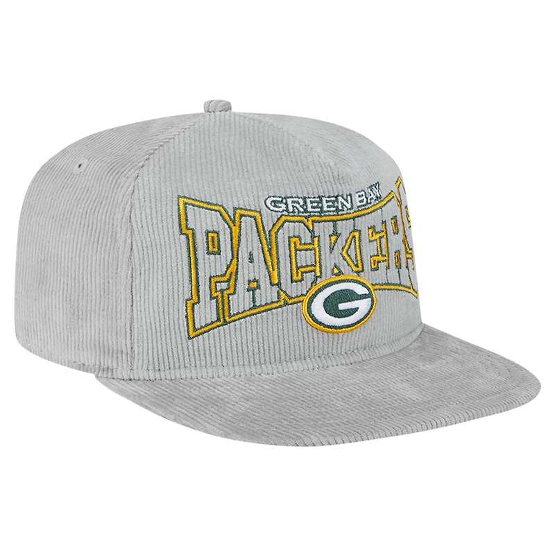 Casquette de golf snapback à cordon de serrage Green Bay Packers de New Era pour homme, grise