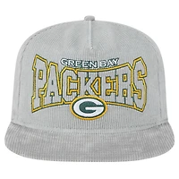 Casquette de golf snapback à cordon de serrage Green Bay Packers de New Era pour homme, grise