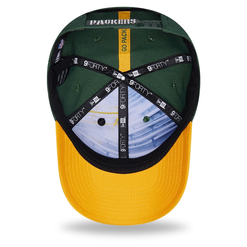 Casquette ajustable New Era Green Bay Packers 2026 NFL Draft 9FORTY M-Crown pour homme, verte et or