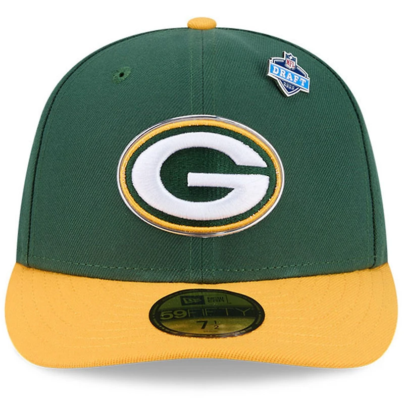 Men's New Era  Green/Gold Green Bay Packers 2026 NFL Draft Pre-Curved 59FIFTY Fitted Hat