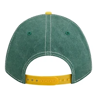 Casquette ajustable New Era Green Bay Packers 9FORTY en feutre vert et or pour homme