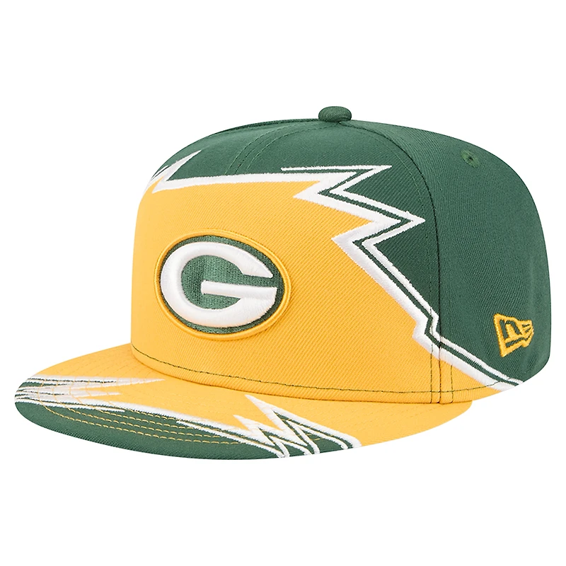 Casquette ajustée New Era 59FIFTY verte/dorée des Green Bay Packers pour homme