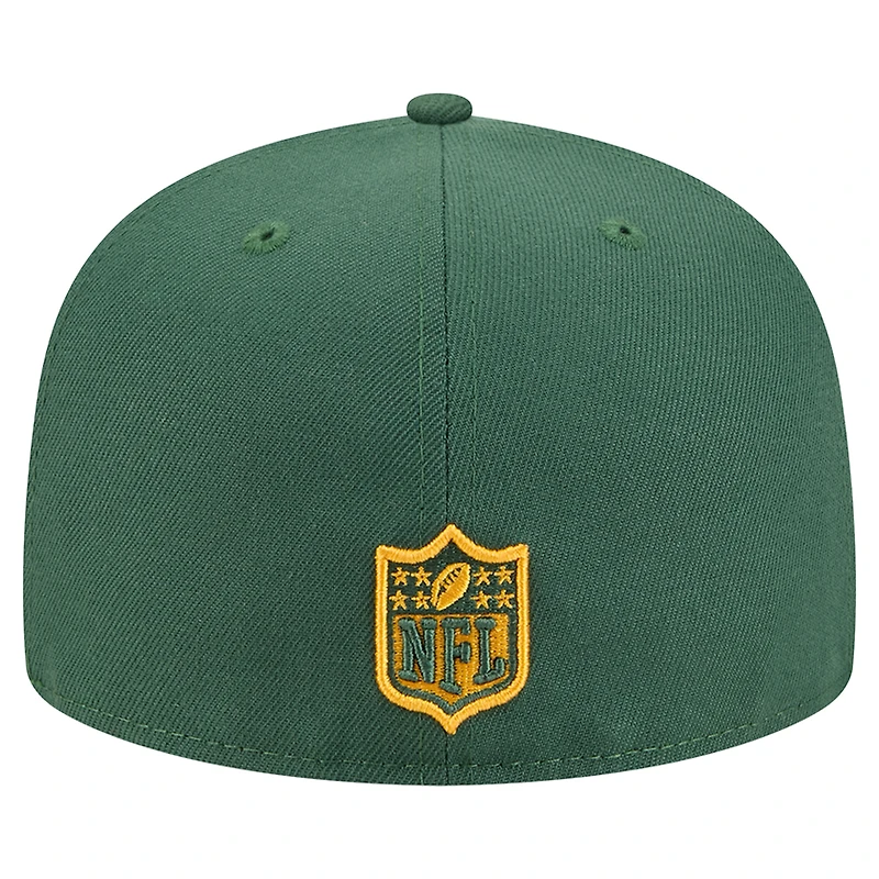 Casquette ajustée New Era 59FIFTY verte/dorée des Green Bay Packers pour homme