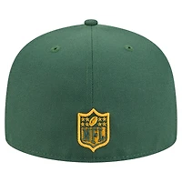 Casquette ajustée New Era 59FIFTY verte/dorée des Green Bay Packers pour homme