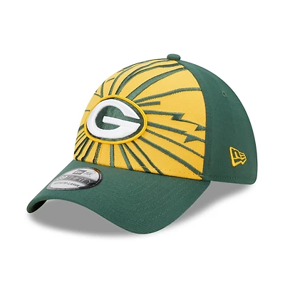 Casquette Flex New Era pour homme Green Bay Packers Shattered 39THIRTY vert/doré