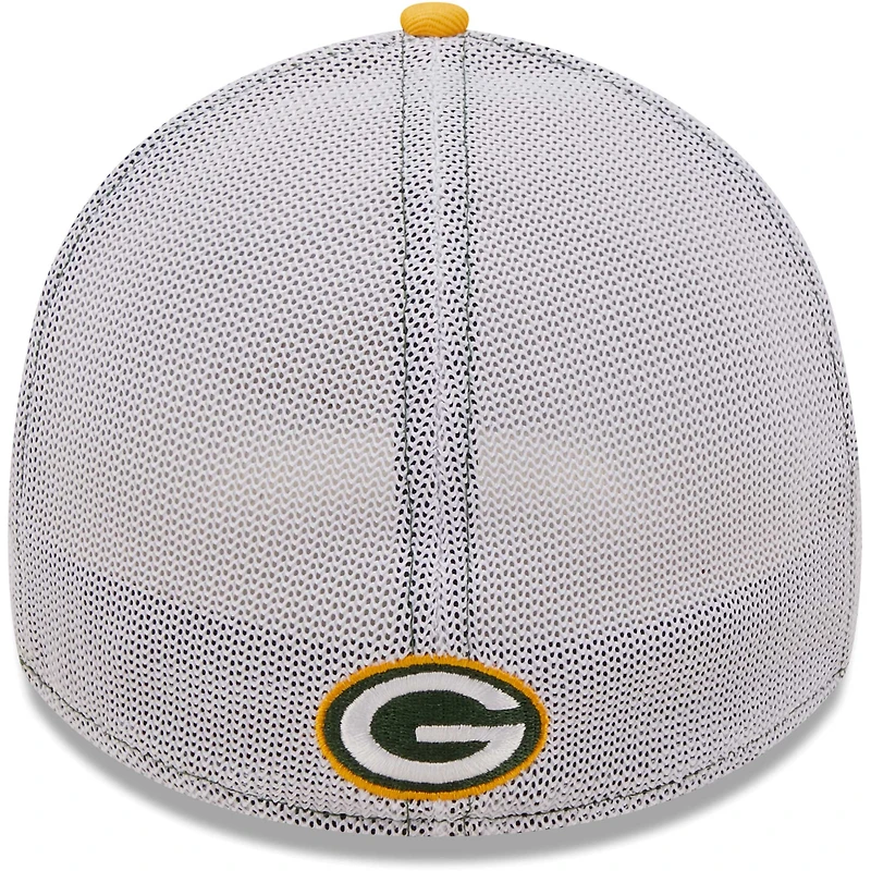 Casquette 39THIRTY à bandes de l'équipe Green Bay Packers New Era pour homme - vert/doré flex