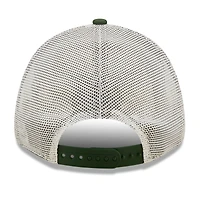 NWE PAC GREEN WHIT NFL LOGO PATCH TRUCKER 9FORTY HATMENSTR