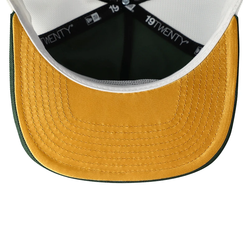 Men's New Era Green/White Green Bay Packers Patch 19TWENTY Adjustable Hat