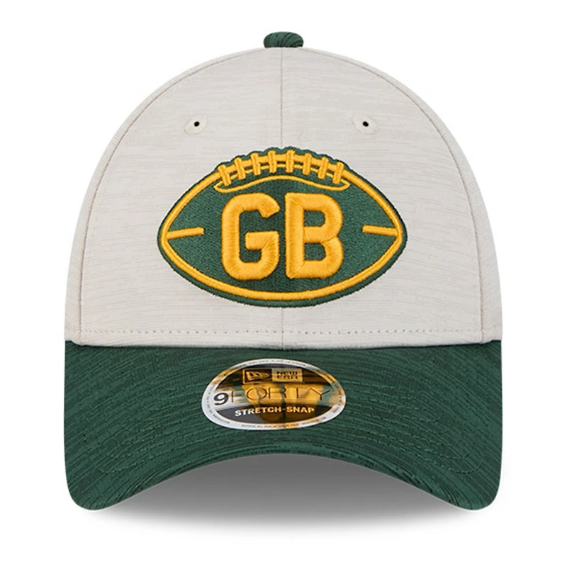 Casquette réglable Green Bay Packers 2024 Sideline 9FORTY New Era pour homme