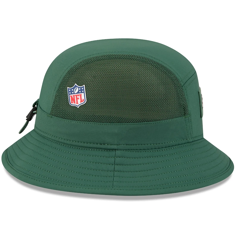 Bob New Era vert pour homme Green Bay Packers 2025 Sideline