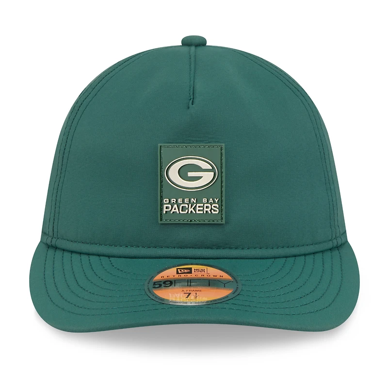 Casquette ajustée 59FIFTY verte pour homme des Packers de Green Bay 2025 Sideline Retro Crown New Era