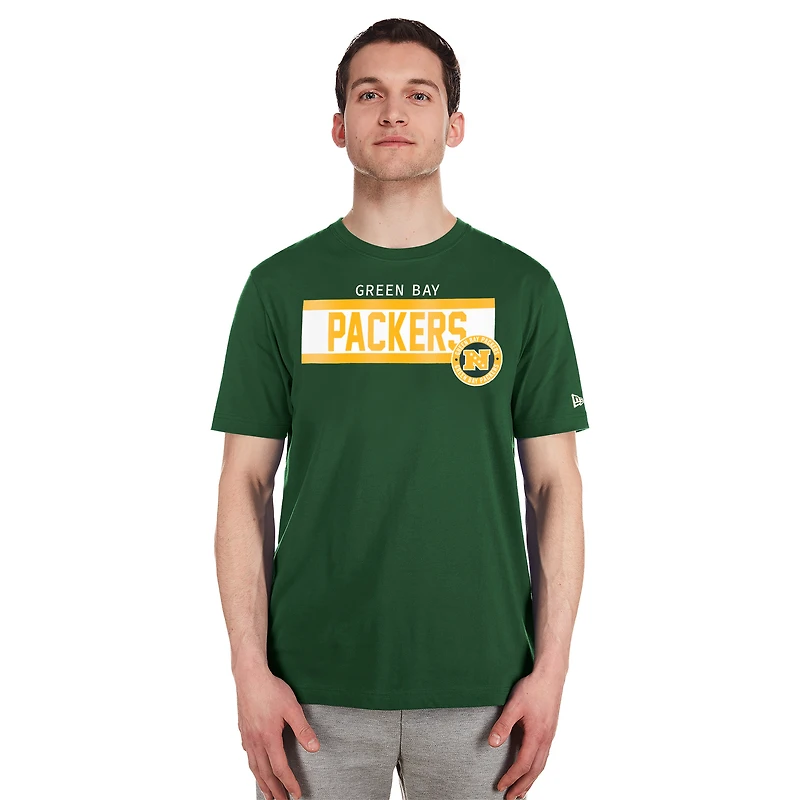 Men's New Era  Green Bay Packers 3rd Down High Density Print T-Shirt