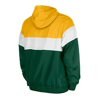 Veste coupe-vent à glissière quart de tour raglan 3rd Down Green Bay Packers New Era pour homme