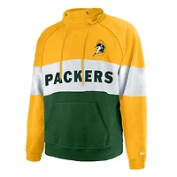 Men's New Era Green Bay Packers Big & Tall Throwback Colorblock Pullover Hoodie