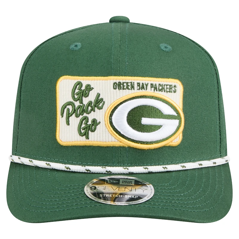 Casquette extensible à pression Chant 9SEVENTY des Packers de Green Bay de New Era pour homme