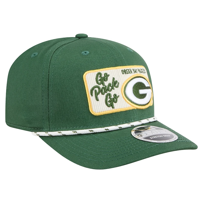 Casquette extensible à pression Chant 9SEVENTY des Packers de Green Bay de New Era pour homme