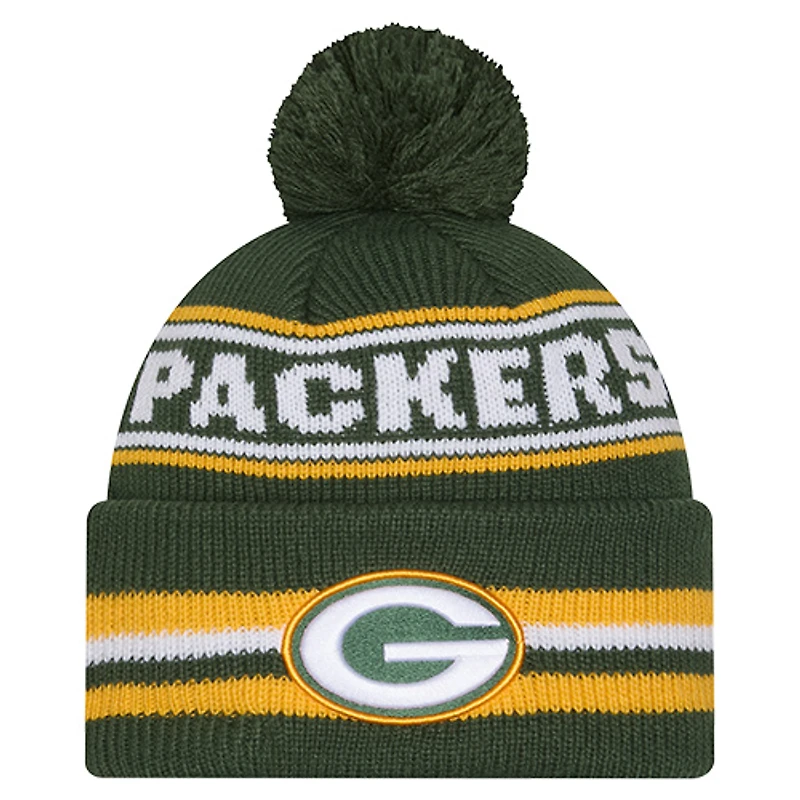 Bonnet classique à revers et pompon New Era Green Bay Packers pour homme