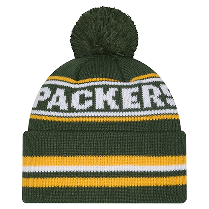 Bonnet classique à revers et pompon New Era Green Bay Packers pour homme
